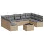 Juego de sofás jardín con cojines beige 10 pzas ratán sintético de , Conjuntos de jardín - Ref: Foro24-3218079, Precio: 581,6...