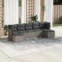 Set de sofás de jardín 7 piezas con cojines ratán PE gris de , Conjuntos de jardín - Ref: Foro24-3218030, Precio: 385,68 €, D...