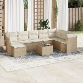 Set de sofás de jardín 9 pzas con cojines ratán sintético beige de , Conjuntos de jardín - Ref: Foro24-3218058, Precio: 580,5...