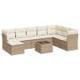 Set de sofás de jardín 9 pzas con cojines ratán sintético beige de , Conjuntos de jardín - Ref: Foro24-3218058, Precio: 559,4...