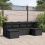 Set de sofás de jardín 6 piezas y cojines ratán sintético negro de , Conjuntos de jardín - Ref: Foro24-3218005, Precio: 332,5...