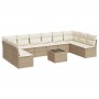 Set de sofás de jardín 11pzas con cojines ratán sintético beige de , Conjuntos de jardín - Ref: Foro24-3218098, Precio: 648,6...