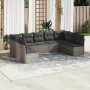Set de muebles de jardín 9 pzas y cojines ratán sintético gris de , Conjuntos de jardín - Ref: Foro24-3218070, Precio: 500,54...