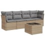 Juego de sofás jardín con cojines 5 pzas ratán sintético beige de , Conjuntos de jardín - Ref: Foro24-3217239, Precio: 290,19...