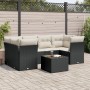 Set de comedor de jardín 7 pzas y cojines ratán sintético negro de , Conjuntos de jardín - Ref: Foro24-3217266, Precio: 410,9...