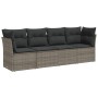 Set de sofás de jardín 4 pzas y cojines ratán sintético gris de , Conjuntos de jardín - Ref: Foro24-3217230, Precio: 234,10 €...