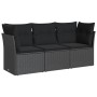 Set de sofás de jardín con cojines 3 pzas ratán sintético negro de , Conjuntos de jardín - Ref: Foro24-3217205, Precio: 201,3...