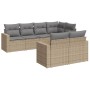 Set sofás de jardín 7 piezas y cojines ratán sintético beige de , Conjuntos de jardín - Ref: Foro24-3219199, Precio: 485,83 €...