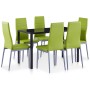 Conjunto de mesa y sillas de comedor 7 piezas verde de vidaXL, muebles para cocinas y comedores - Ref: Foro24-281706, Precio:...