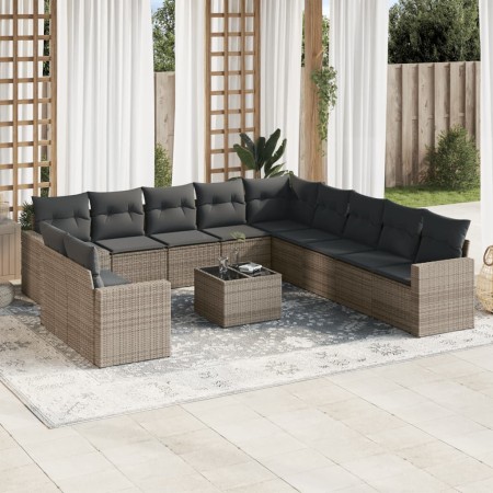 Set de sofás de jardín 12 pzas con cojines ratán sintético gris de , Conjuntos de jardín - Ref: Foro24-3219190, Precio: 748,6...