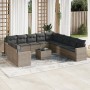Set de sofás de jardín 12 pzas con cojines ratán sintético gris de , Conjuntos de jardín - Ref: Foro24-3219190, Precio: 748,6...