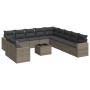 Set de sofás de jardín 12 pzas con cojines ratán sintético gris de , Conjuntos de jardín - Ref: Foro24-3219190, Precio: 748,6...