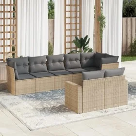 Juego de sofás de jardín con cojines beige 8 pzas ratán PE de , Conjuntos de jardín - Ref: Foro24-3219209, Precio: 537,16 €, ...