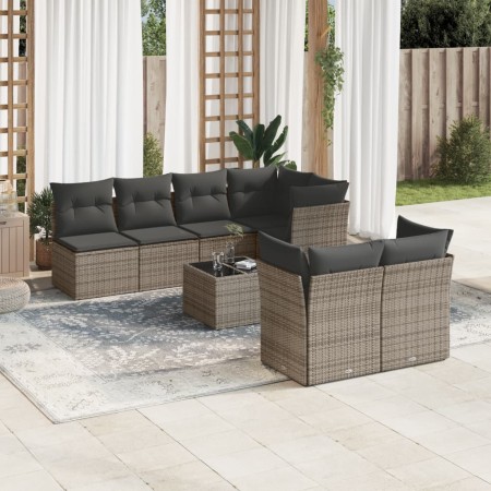 Set de sofás de jardín 8 pzas y cojines ratán sintético gris de , Conjuntos de jardín - Ref: Foro24-3217300, Precio: 482,51 €...