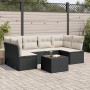 Set de comedor de jardín 7 pzas y cojines ratán sintético negro de , Conjuntos de jardín - Ref: Foro24-3249235, Precio: 402,2...