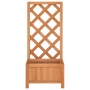 Jardinera con enrejado de madera maciza de abeto marrón de , Maceteros y jardineras - Ref: Foro24-365473, Precio: 41,45 €, De...