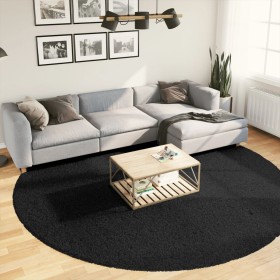 Alfombra peluda de pelo largo moderna PAMPLONA negra Ø 280 cm de , Alfombras - Ref: Foro24-375293, Precio: 117,76 €, Descuent...