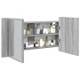Armario espejo de baño luz LED acrílico gris Sonoma 90x12x45 cm de , Tocadores de baño - Ref: Foro24-834968, Precio: 59,41 €,...