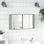 Armario espejo de baño luz LED acrílico gris Sonoma 90x12x45 cm de , Tocadores de baño - Ref: Foro24-834968, Precio: 59,41 €,...
