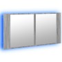 Armario espejo de baño luz LED acrílico gris Sonoma 90x12x45 cm de , Tocadores de baño - Ref: Foro24-834968, Precio: 59,41 €,...