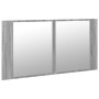 Armario espejo de baño luz LED acrílico gris Sonoma 90x12x45 cm de , Tocadores de baño - Ref: Foro24-834968, Precio: 59,41 €,...
