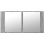 Armario espejo de baño luz LED acrílico gris Sonoma 90x12x45 cm de , Tocadores de baño - Ref: Foro24-834968, Precio: 59,41 €,...