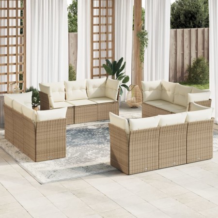 Set de sofás de jardín 12 pzas y cojines ratán sintético marrón de , Conjuntos de jardín - Ref: Foro24-3217328, Precio: 909,3...