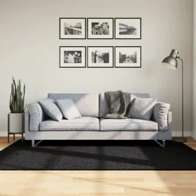 Alfombra peluda de pelo largo moderna PAMPLONA negra 140x200 cm de , Alfombras - Ref: Foro24-375279, Precio: 54,34 €, Descuen...