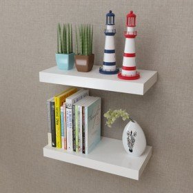 Estantes flotantes de pared 2 uds MDF blanco para libros/DVD en Estanterías | Comprar online en Foru.es