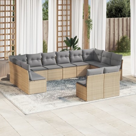 Set de sofás de jardín 12 pzas y cojines ratán sintético marrón de , Conjuntos de jardín - Ref: Foro24-3250208, Precio: 706,5...