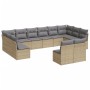 Set de sofás de jardín 12 pzas y cojines ratán sintético marrón de , Conjuntos de jardín - Ref: Foro24-3250208, Precio: 706,5...