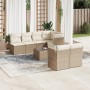 Juego de sofás de jardín con cojines beige 8 pzas ratán PE de , Conjuntos de jardín - Ref: Foro24-3217298, Precio: 540,77 €, ...