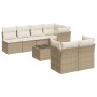 Juego de sofás de jardín con cojines beige 8 pzas ratán PE de , Conjuntos de jardín - Ref: Foro24-3217298, Precio: 540,77 €, ...