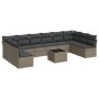 Set de sofás de jardín 11 pzas y cojines ratán sintético gris de , Conjuntos de jardín - Ref: Foro24-3218100, Precio: 603,85 ...