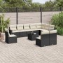 Set de sofás de jardín 11 pzas y cojines ratán sintético negro de , Conjuntos de jardín - Ref: Foro24-3219106, Precio: 577,18...