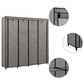 Armario con 4 compartimentos gris 175x45x170 cm de vidaXL, Armarios roperos - Ref: Foro24-282448, Precio: 64,09 €, Descuento: %