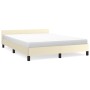 Estructura de cama con cabecero cuero sintético crema 140x200cm de , Camas y somieres - Ref: Foro24-347503, Precio: 121,83 €,...