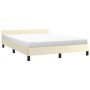 Estructura de cama con cabecero cuero sintético crema 140x200cm de , Camas y somieres - Ref: Foro24-347503, Precio: 121,83 €,...