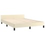 Estructura de cama con cabecero cuero sintético crema 140x200cm de , Camas y somieres - Ref: Foro24-347503, Precio: 121,83 €,...