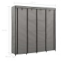 Armario con 4 compartimentos gris 175x45x170 cm de vidaXL, Armarios roperos - Ref: Foro24-282448, Precio: 64,09 €, Descuento: %