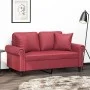Sofá de 2 plazas con cojines cuero sintético rojo tinto 120 cm de , Sofás - Ref: Foro24-3200928, Precio: 230,30 €, Descuento: %