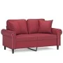 Sofá de 2 plazas con cojines cuero sintético rojo tinto 120 cm de , Sofás - Ref: Foro24-3200928, Precio: 230,30 €, Descuento: %