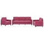 Juego de sofás 3 piezas terciopelo rojo tinto de , Sofás - Ref: Foro24-3201938, Precio: 647,19 €, Descuento: %