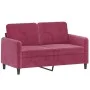 Juego de sofás 3 piezas terciopelo rojo tinto de , Sofás - Ref: Foro24-3201938, Precio: 647,19 €, Descuento: %