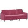 Juego de sofás 3 piezas terciopelo rojo tinto de , Sofás - Ref: Foro24-3201938, Precio: 647,19 €, Descuento: %