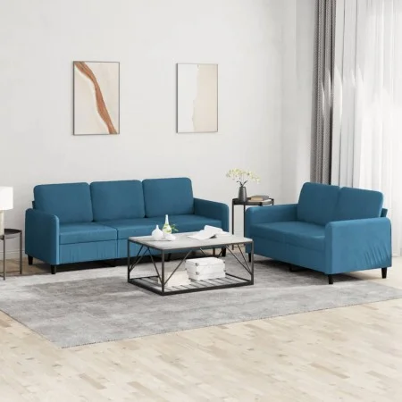 Juego de sofás 2 piezas terciopelo azul de , Sofás - Ref: Foro24-3202023, Precio: 545,33 €, Descuento: %
