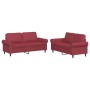 Juego de sofás con cojines 2 piezas cuero sintético rojo tinto de , Sofás - Ref: Foro24-3202153, Precio: 442,93 €, Descuento: %