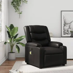 Sillón de masaje reclinable cuero sintético negro de , Sillones - Ref: Foro24-374123, Precio: 234,35 €, Descuento: %