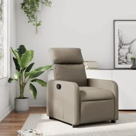 Sillón reclinable de cuero sintético color capuchino de , Sillones - Ref: Foro24-374189, Precio: 196,06 €, Descuento: %