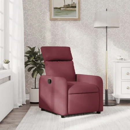 Sillón reclinable de tela rojo tinto de , Sillones - Ref: Foro24-374168, Precio: 180,56 €, Descuento: %